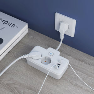 Jeostorm Prise de rallonge portable à cordon court Prise de courant UE avec 4 ports USB et prises UE Prise de courant électrique Europe - Product Image 5