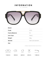 Lunettes de soleil surdimensionnées steampunk d'été, nouvelle monture en métal PC, protection solaire extérieure, lunettes de soleil tendance