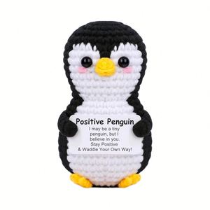 Pingouin en Crochet Positif et Amusant – Cadeau Emotionnel et Adorable pour Noël et Anniversaire – Idéal pour Femmes, Hommes, Amis et Collègues - Product Image 1