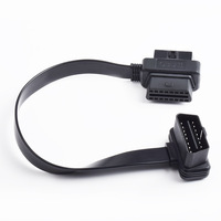0,3 m coche OBD OBD2 OBDii 16 pines macho/hembra paso a ángulo recto OBD 16 pines macho Cable de Extensión completamente cargado