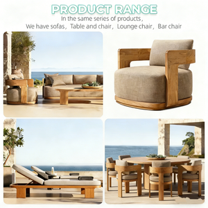 Conjunto de Sofás de Madera de Teca para Exteriores de Estilo Moderno, Sofás de Lujo para Jardín, Patio, <span class=keywords><strong>Villa</strong></span>, Hotel, Terraza, Muebles de Patio - Product Image 6