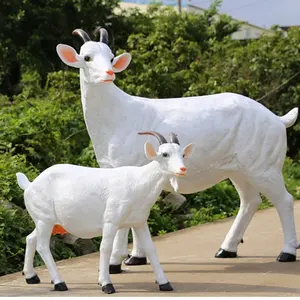 Personalizzare il giardino esterno paesaggio in fibra di vetro animale statua di pecora scultura in resina animale in fibra di vetro scultura per la decorazione