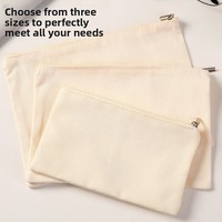 Pochette en toile zippée en gros, sac cosmétique et organisateur DIY avec imprimé dessin animé, étui portable multi-usage pour maquillage et papeterie