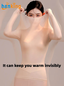 Set di biancheria intima <span class=keywords><strong>termica</strong></span> senza cuciture <span class=keywords><strong>donna</strong></span> Ehanking manica lunga sottile Ultra-sottile senza marcatura invisibile biancheria intima di calore - Product Image 4