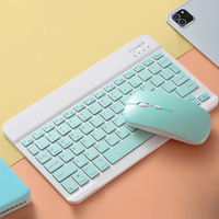 BEWIN keyboard mouse nirkabel mini 10 inci, mouse keyboard nirkabel untuk tablet laptop tv pintar