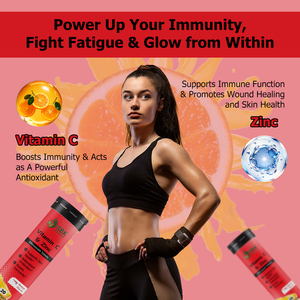 Private Label Vitamin C and Zinc Tablets with Vitamin C Boosts Immunity Acts as Powerful Antioxidant Antioxidant Protection - Product Image 3
