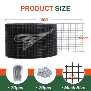 6 pollici * 100ft 1.5mm di alta qualità pannello solare maglia con 70 clip in alluminio per il controllo piccione Anti uccello guardia Kit produttore - Product Image 5