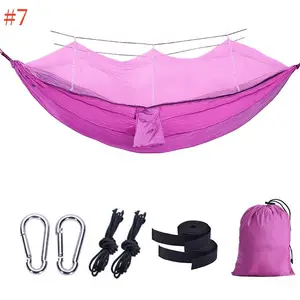 Wholesale 210t Nylon Parachute Camping Hammock With Mosquito Net For Traveling