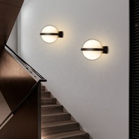 Applique Murale LED Moderne et Simple en Forme de Boule avec Abat-jour Noir, IRC Élevé 90, Idéale pour Couloir, Allée, Balcon, Extérieur, Jardin et Éclairage de Bar