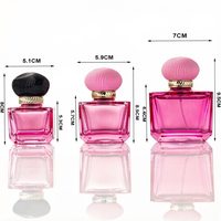 Flacons de parfum carrés en verre rose personnalisés 30ml 50ml 100ml avec pompe pulvérisatrice et capuchon pagode – Emballage cosmétique