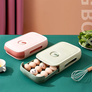 Home Kitchen Drawer Type Fridge Plastic Egg Food Storage Box Containers With Lids
