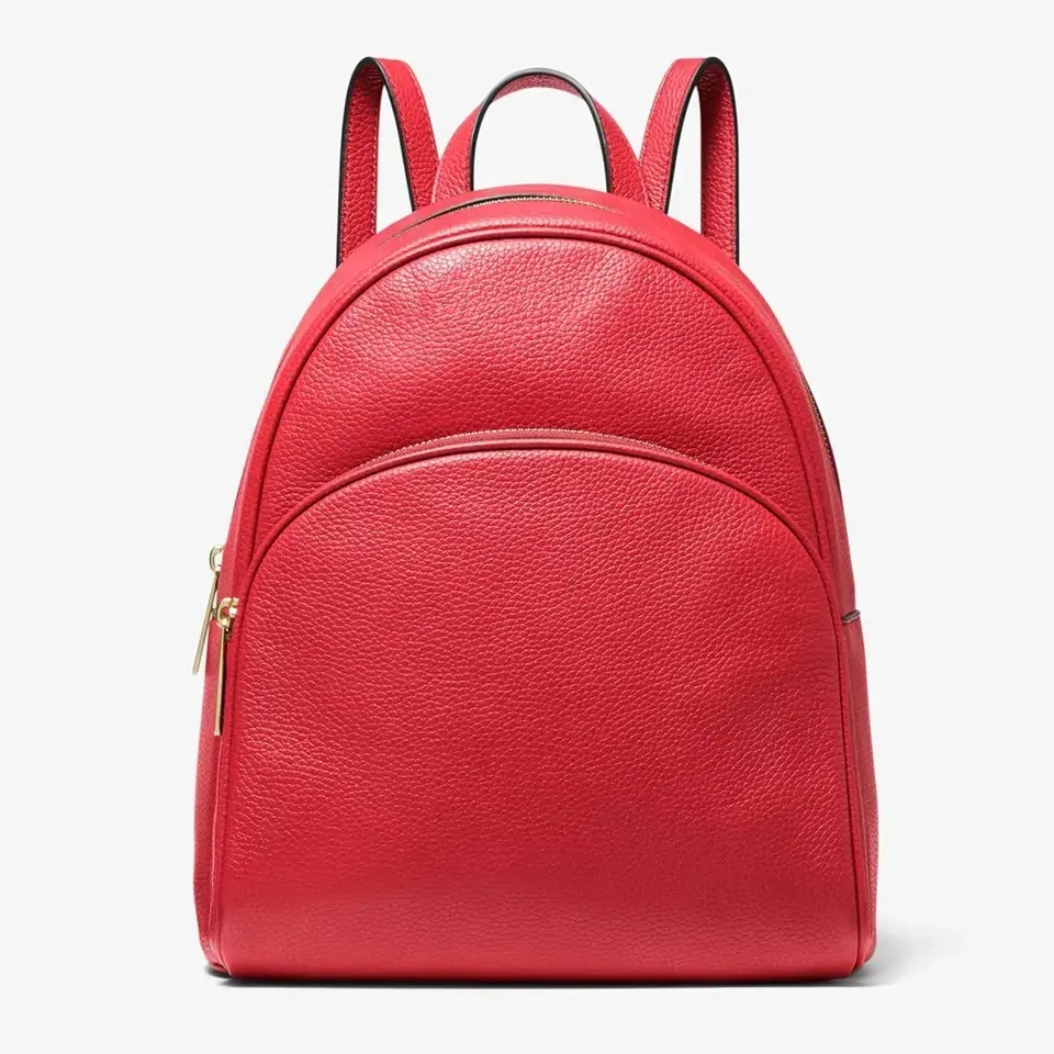 Mochila de viaje para ordenador portátil de diseñador grande de cuero de guijarro a la moda para mujer con logotipo personalizado mochila para mujer con correas de hombro individuales