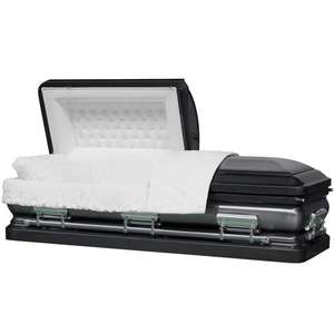 Заводская поставка OEM/ODM экономичный похоронный погребальный гроб в Европейском/американском/африканском стиле Прочный Настраиваемый стальной гроб - Product Image 2