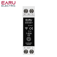 EWeLink Disjoncteur intelligent WiFi 1P + N 63A Minuterie Relais Commutateur Mesure de l'énergie Tension Courant Protecteur Télécommande EAWCBE-P