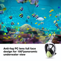 Lunettes de plongée à lentille UV 400 pour adultes, masque de plongée intégral anti-buée avec palmes de plongée à talon ouvert, confortables à porter