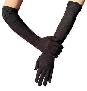 قفازات كلاسيكية سوداء وبيضاء وأحمر كوع ممتد بإصبع قفازات طويلة للنساء لحفلات الكريسماس وحلوى العروس والحفلات الموسيقية زي حفلة موسيقية قفازات نسائية - Product Image 5