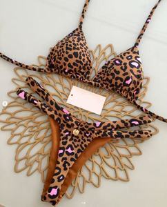 Offre Spéciale ensemble de bikini brésilien sexy pour femmes ensembles de bikini triangle en tissu imprimé de conception maillots de bain personnalisés logo personnalisé en gros - Product Image 3