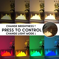 Lampes de table de montagne créatives avec port de charge USB 1200mAh batterie multicolore éclairage LED lampe de bureau pour jardinière succulente