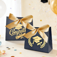Sac d'emballage personnalisé pour cadeaux de chocolat en forme de toque de bachelier, boîtes à bonbons pour la décoration de la cérémonie de remise des diplômes, sac pour la célébration de la remise des diplômes