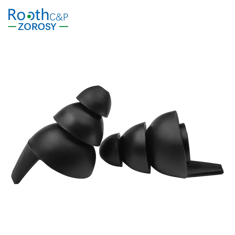 Safety Comfortable Black Ear Plugs with Noise Filter Skin Friendly TPE Ear Plugs Noise Reduction For Sleep