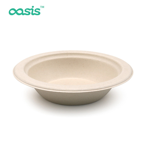 Oasis 360ml 6 inch waterdichte, vetwerende, BPA-vrije, milieuvriendelijke, wegwerpbaar bamboe vezel fruitsalade schaal, koelkastbestendig - Product Image 4