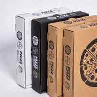 Boîtes à pizza rigides écologiques personnalisées en carton, auto-érectables, impression quadricolore, emballage alimentaire de qualité alimentaire, pour la livraison en restaurant