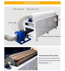 Máy làm bông tự động bằng sợi ngọc trai, máy làm mềm bông, máy mở bông, máy chế biến bông dùng cho gối/đồ chơi - Product Image 2