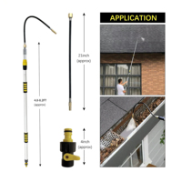Outils de nettoyage de gouttières VITOP, nettoyeur de gouttières en aluminium de 2,5 m, modes de débit d'eau réglables, interrupteur marche/arrêt, noir/jaune, réutilisable