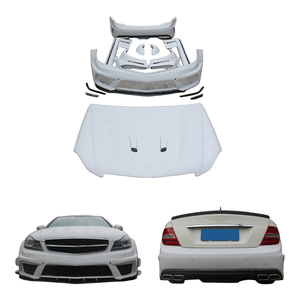 Kit de carrocería para modificación de automóvil 2007-2014, parachoques delantero, capó, guardabarros, parachoques trasero para Benz W204 C63 - Product Image 1