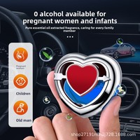 Nouveau style diffuseur d'arômes en verre argenté en forme de cœur pour grille d'aération de voiture avec parfum longue durée
