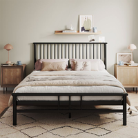 Base de colchón de listones de acero elegante color champán, estructura KD para cama individual/doble, marco de cama resistente para hotel/apartamento