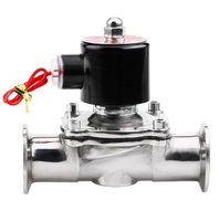 220V 24V normalement fermé deux voies Tri pince en acier inoxydable 304 316L électrovanne d'eau sanitaire électrique de qualité alimentaire