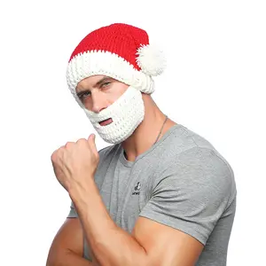 Kış örme şapka renkli sakal el yapımı Merry Christmas mevcut parti örme kafatası kasketleri