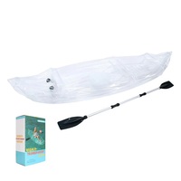 Kayak gonflable en PVC pour 2 personnes, bateau de pêche pliable, bateau d'assaut épaissi, bateau en caoutchouc transparent pour activités aquatiques en extérieur