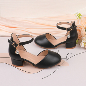 Nouvelles chaussures de princesse pour filles 2025 avec talons pour enfants, chaussures Mary Jane pour la danse des enfants - Product Image 2