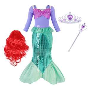 TV & Movie Costumes Dernières Conceptions Filles Sirène Costume Enfants Sirène Princesse Costume pour Halloween Carnaval Habiller Avec <span class=keywords><strong>Perruque</strong></span> - Product Image 5