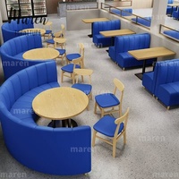 Kommerzielle Möbel für Café und Hotel: Esszimmer-Set mit Dessert-Sitzgruppe aus PU-Leder, Sektionales Restaurant-Sofa und Sperrholz-Tisch-Set