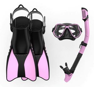 WL SCS5201 Ensemble de plongée et de snorkeling 3 pièces avec lunettes HD, tuba et palmes en silicone entièrement étanches - Livraison gratuite - Product Image 1