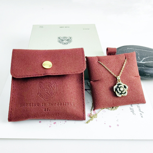 Bolsa de Terciopelo con Logotipo Personalizado, Bolsa de Ante Tipo Sobre, Bolsa de Microfibra Elegante para Exhibición de Joyería, Bolsa de Regalo para Aretes y Collares - Product Image 4