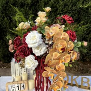Boule de fleurs artificielle en soie rouge pour mariage, Nouvel An chinois, décoration de la Saint-Valentin, centre de table d'hôtel - Product Image 3