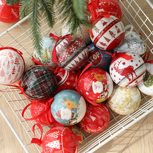 Boule de Noël en plastique incassable rouge et blanc, motif Père Noël et bonhomme de neige, pour décoration de sapin et de fête de Noël - Product Image 1