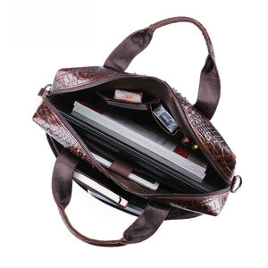 Sacoche Homme en Cuir Vachette Première Couche Effet Croco, Sac d'Affaires Décontracté pour Ordinateur Portable 14 Pouces - Product Image 5