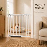 Barrière d'escalier intérieure en acier au carbone épaissi, sans perçage, pour isolation des chiens et protection des enfants