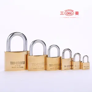 Tri-rhomb Còng Ngắn Kích Thước Tùy Chỉnh 25Mm Ổ Khóa Bằng Đồng Chống Trộm Ổ Khóa Sắt Mạ Crôm Vàng Chống Trộm