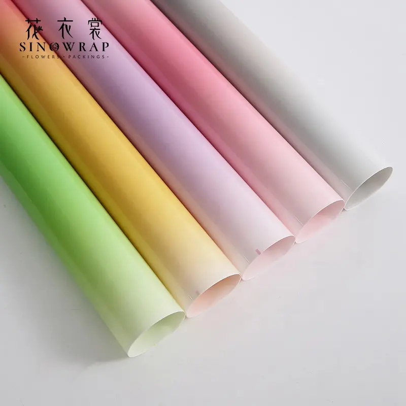 SINOWRAP New fashion Gradient fresh colorful natural flower bouquet wrapping paper