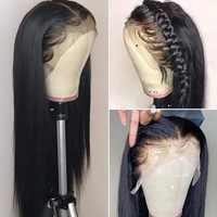Perruques Tressées en Cheveux Naturels Pleine Dentelle de Qualité Supérieure pour Femmes Noires, Perruques Frontales en Dentelle HD Transparente 360, Perruques en Cheveux Naturels avec Dentelle Frontale