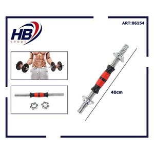 Barre de musculation premium avec poignée en caoutchouc massif et écrou hexagonal en fer de 40 cm - Product Image 3