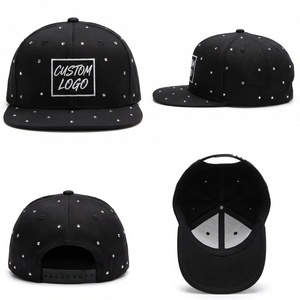 Gorra de Béisbol Personalizada con Bordado de Logotipo, Adornada con Pedrería y Diamantes Brillantes, Visera Plana - Product Image 2