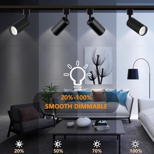 Lumière moderne de haute qualité 20W COB LED sur rail en aluminium E27 Base tricolore réglable à intensité variable - Product Image 4