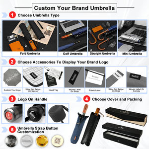 Paraguas de Negocios de Apertura Automática de 23 Pulgadas, Tela Pongee Impermeable, Compacto, Clásico, de Viaje, con 3 Pliegues y Mango de Madera - Product Image 6